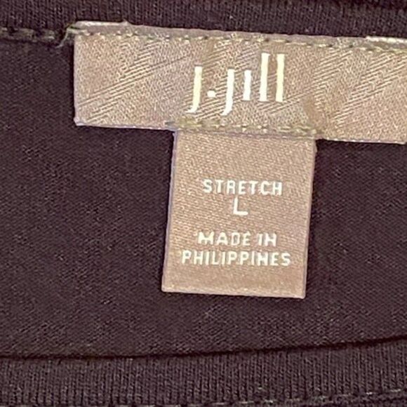 J Jill Color Block Long sleeve Tunic Red Brown Pink Size L Stretch - Picture 5 of 8